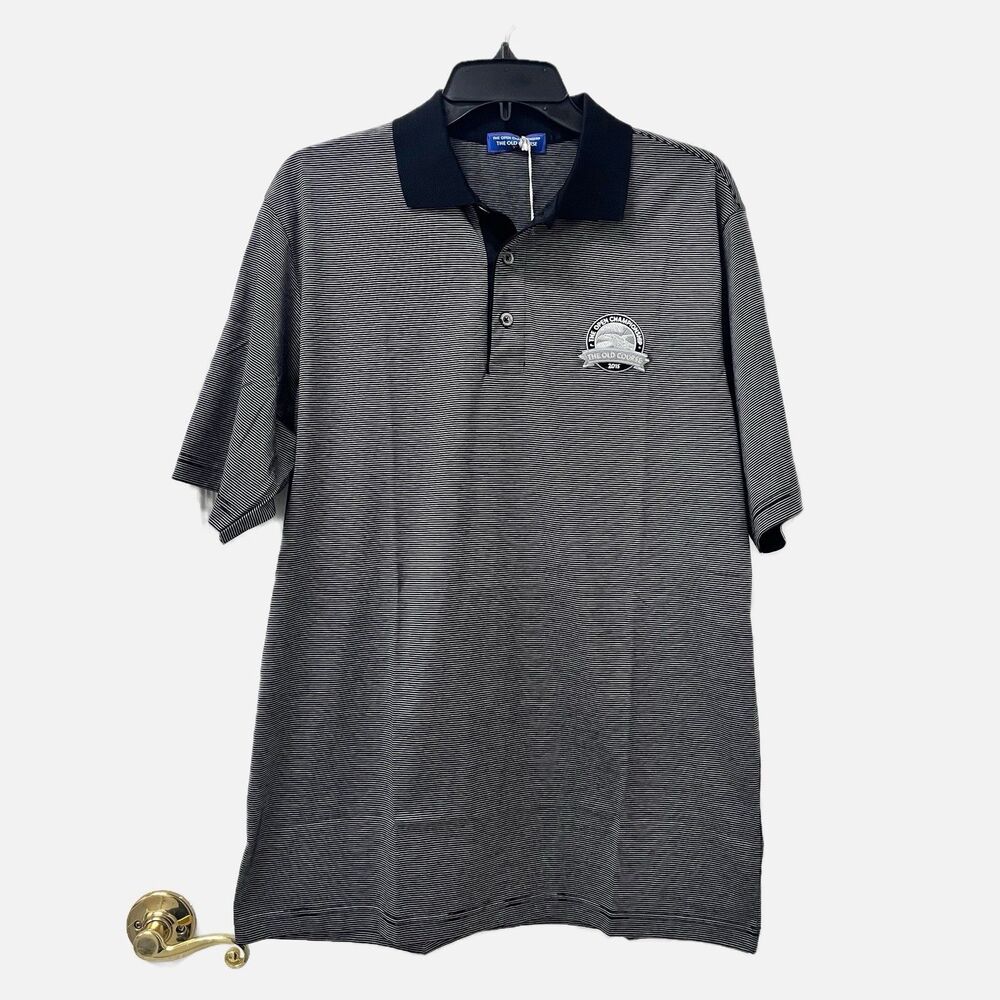The Open Championship St. Andrews 2015 Blue Striped Polo Size Medium NWT
